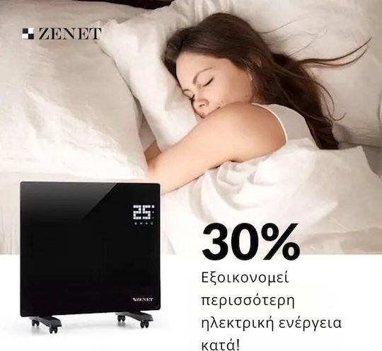 Zenet Конвектор Стена 1000W с Електронен Термостат 58x13см Черен