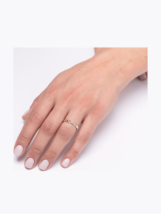 Lunaorocreations Damenring Flechtmuster Gold 14 Karat