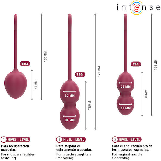 Intense Charli Kegel Ball Kit Burgundy