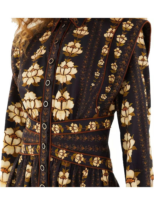 Mini Shirt Dress Long Sleeve Black