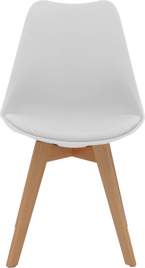 Chair Dining Room Gast 47x56.6x83cm White + Natural Chair Dining Room Gast 47x56.6x83cm White + Natural