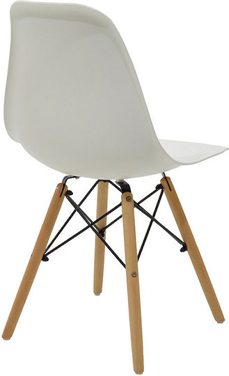 Alta Scaune Sala de mese din Polipropilenă White-natural 1buc 46x50x82buc