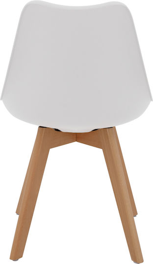 Gast Καρέκλα Τραπεζαρίας Ξύλινη Λευκή + Φυσική 47x56.6x83εκ.