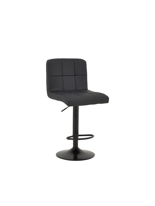 Bar Stool Rem with Backrest & Adjustable Height Black 44x44x112cm