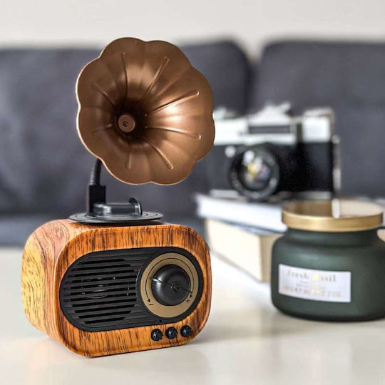 Old Street Audio Ηχείο Bluetooth 5W με Ραδιόφωνο και Διάρκεια Μπαταρίας έως 3 ώρες Καφέ