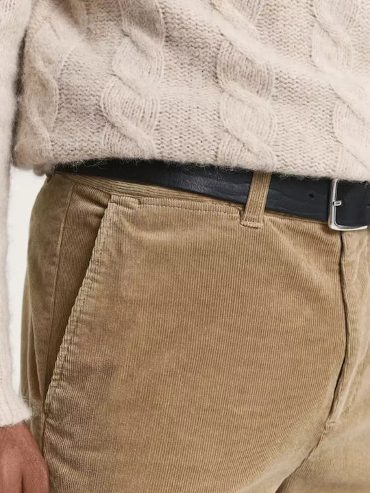 Trousers Chino Elastic in Slim Fit Beige