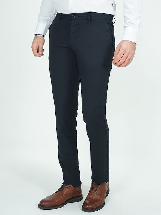 Trousers Chino Elastic in Slim Fit Dark Blue