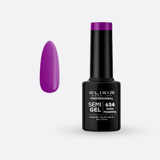 Elixir Semi Gel Ημιμόνιμο Βερνίκι Νυχιών 634 Dark Magenta 5ml