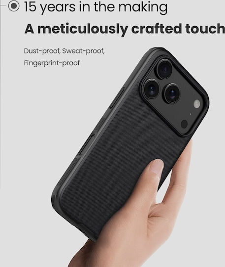 Nillkin Super Frosted Pro Umschlag Rückseite Kunststoff / Silikon Schwarz (iPhone 17 Pro)