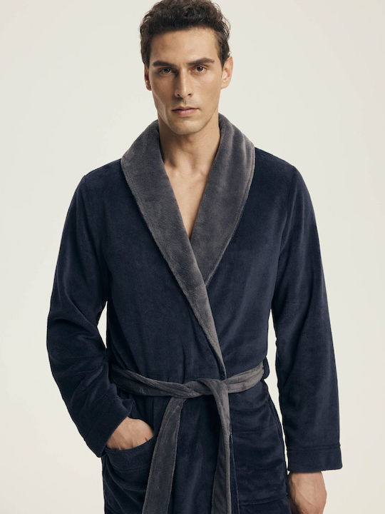 Henderson Men's Winter Pajama Robe Blue