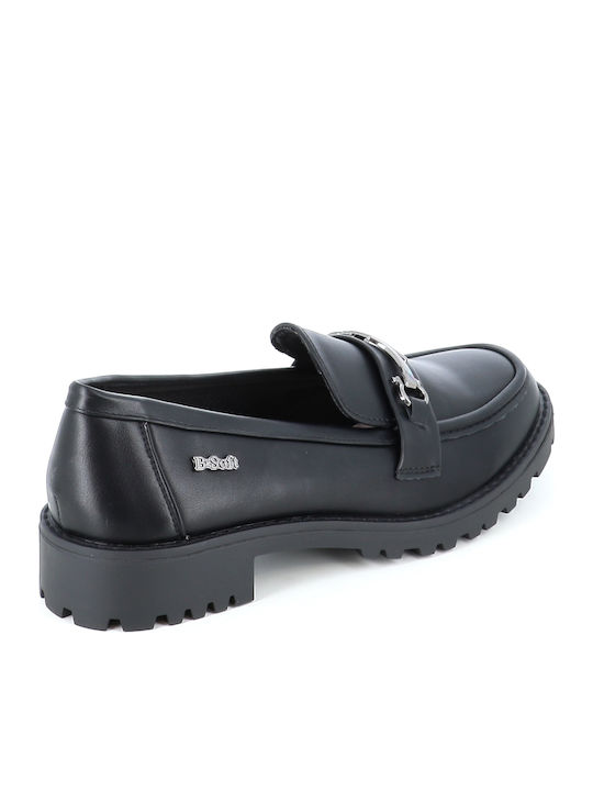 Leather Women's Loafers in Black Color