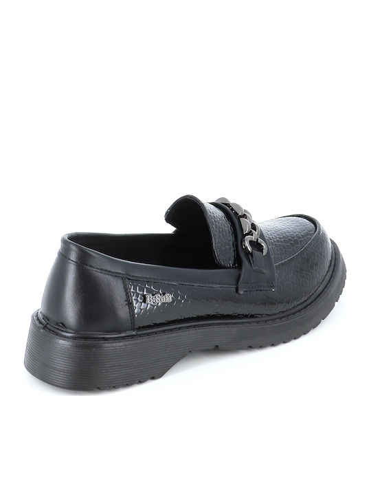 Лачени Дамски Loafers в Черен Цвят