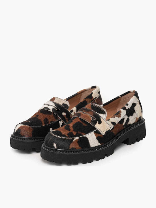 Δερμάτινα Γυναικεία Loafers σε Ταμπά Χρώμα