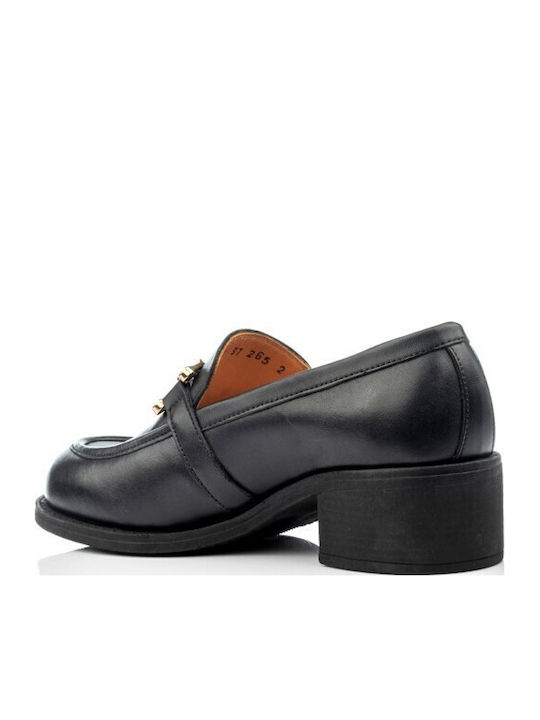 Δερμάτινα Γυναικεία Loafers σε Μαύρο Χρώμα