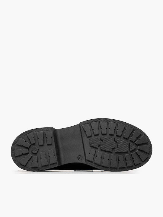 Δερμάτινα Γυναικεία Loafers σε Μαύρο Χρώμα