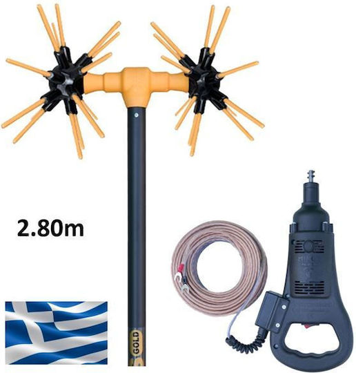 00122830 Olivenernter Typ Seeigel mit fester Stange 2.8m und Gewicht 3kg