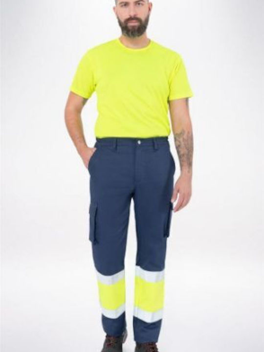 Axon Hi-vis Leggero Παντελόνι Εργασίας Μπλε Ανακλαστικές Ταινίες