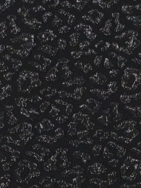 Josefa Γυναικείο Λεοπάρ Μαύρο Ημίπαλτο με Κουμπιά