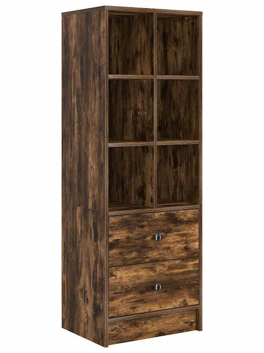 Desk Wooden with Bookshelf Smoked Oak 70x40x76cm
