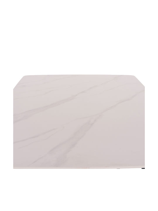 Rav Table Dining Room with Ceramic Surface Marble White, Black 120x70x75cm