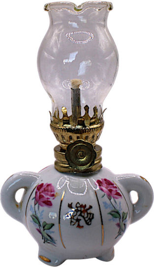Vintage Mini Lampă Cu Ulei Ceramică Schiță 11.5cm 5dis65