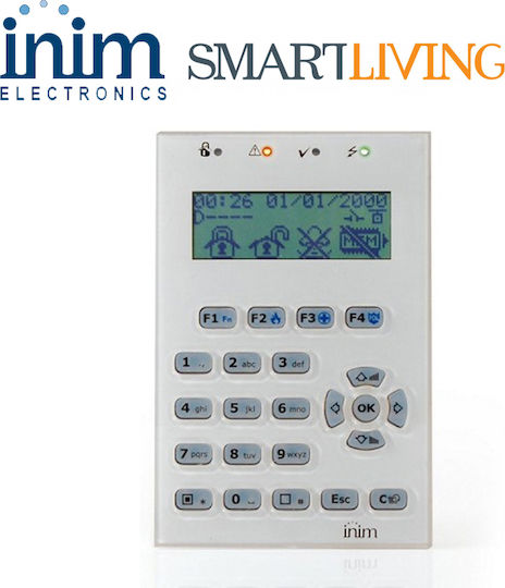 Inim Tastatură de control acces securitate cu ecran în Alb Culoare NCODE/B