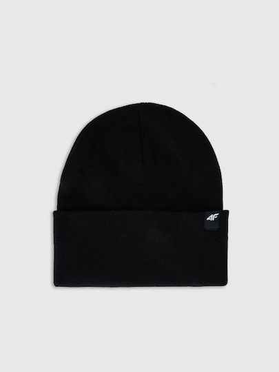 Beanie Unisex Σκούφος Πλεκτός σε Μαύρο χρώμα
