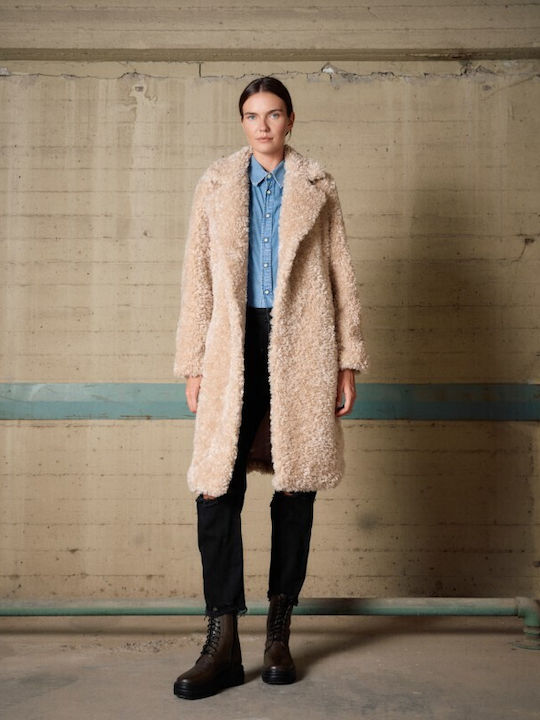 Women's Long Fur Beige