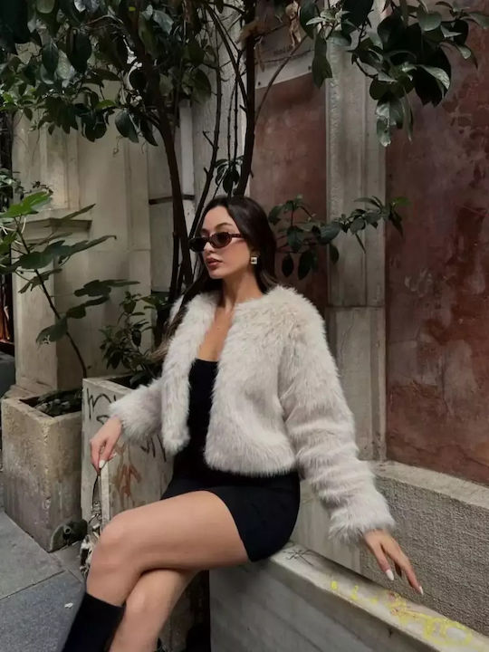 Women's Short Fur Beige
