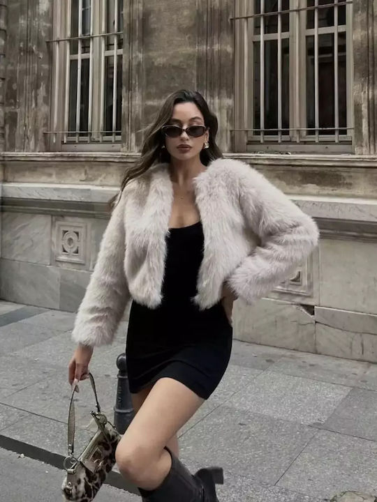 Women's Short Fur Beige