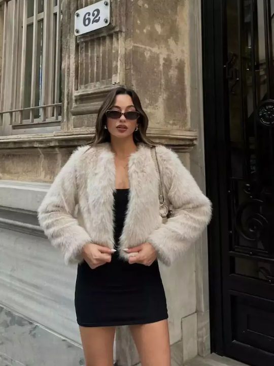 Women's Short Fur Beige
