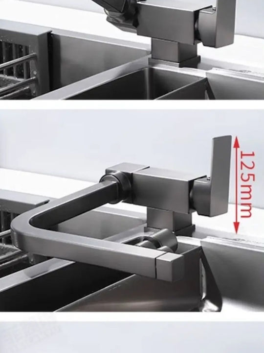 Grande U-Shaped Kitchen Faucet Counter Silver