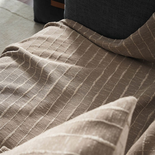 Gofis Home Beige Zweisitzer-Sofa Überwurf Jacquard 180x250cm