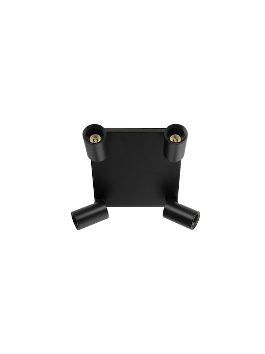 kelvo Ceiling Mount Light 26cm Black with Socket GU10