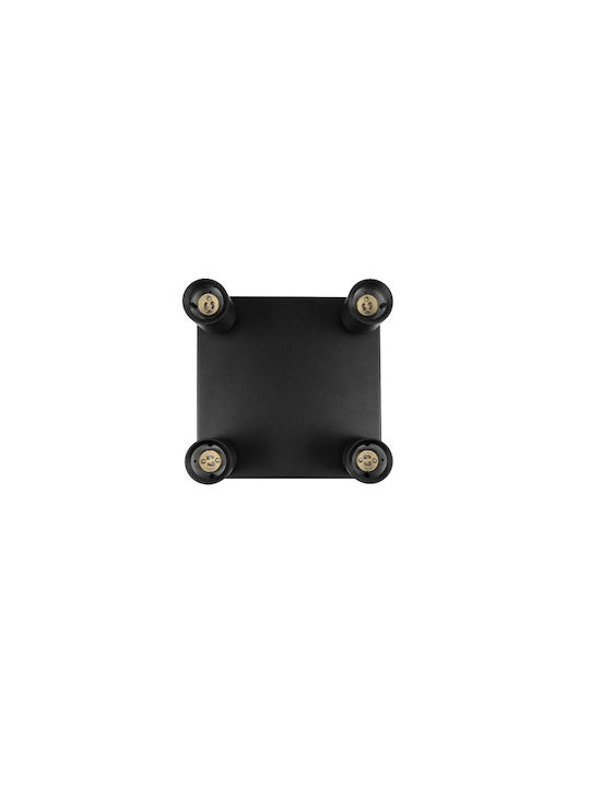 kelvo Ceiling Mount Light 26cm Black with Socket GU10