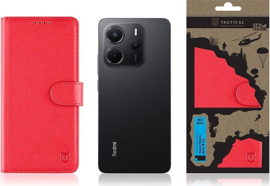Tactical Field Notes Back Cover Leather / Plastic Red (Redmi Note 14 4G)