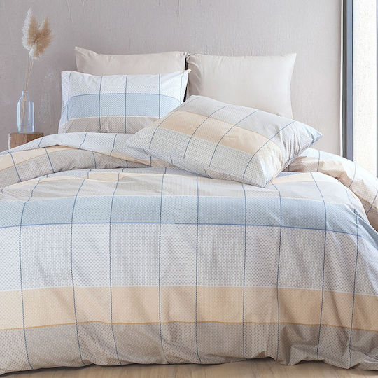 Rythmos Duvet Cover Set Single with Pillowcase 160x250 Colette Grey-light blue