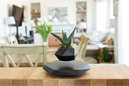 Hanging Plant Pot Magnetic Levitation & Rotation Technology Black