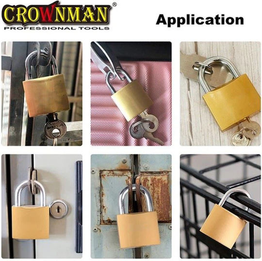 Crownman Alamă Lăcăt Potcoavă cu cheie 40mm 1buc
