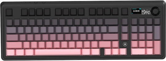 Ajazz AK980 V2 Gaming Μηχανικό Πληκτρολόγιο με Merrard διακόπτες και RGB φωτισμό (Αγγλικό US) Ροζ