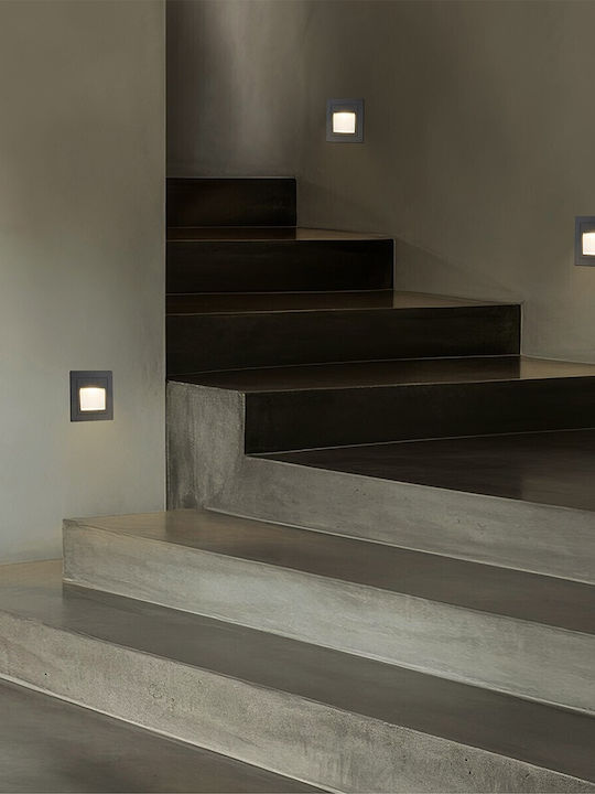 kelvo Stepart Wandmontiertes Außenbeleuchtung LED IP65 3W mit Warmweißem Licht 8,5x5x8,5cm