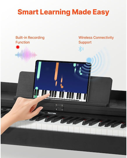Vevor Electric Stage Piano QPZFGSZCGQ88112ZM001V2 with 88 Weighted Keys Built-in Speakers and Connection with Headphones