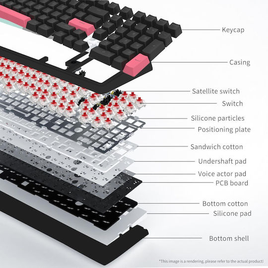 Ajazz AK980 Gaming Mechanical Keyboard with Custom Red switches and RGB lighting (English US)