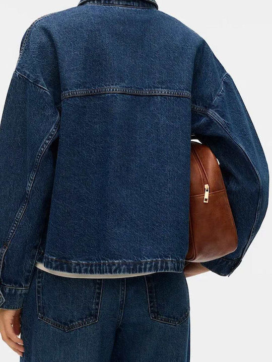 Lang Damen Jeansjacke Blue