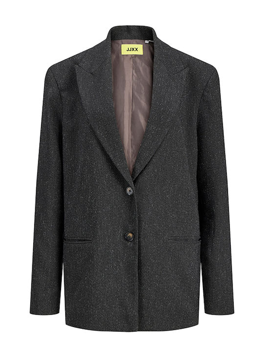 Jack & Jones Μακρύ Γυναικείο Σακάκι Λευκό-μαύρο