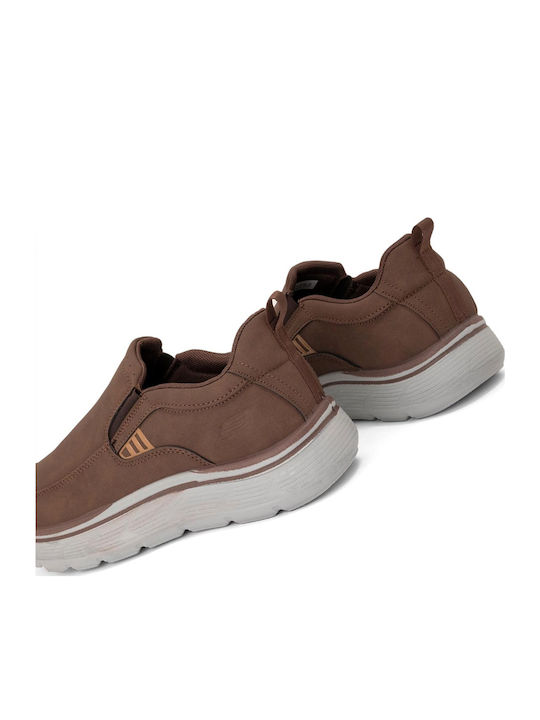 Ανατομικά Συνθετικό Δέρμα Ανδρικά Slip-On Καφέ