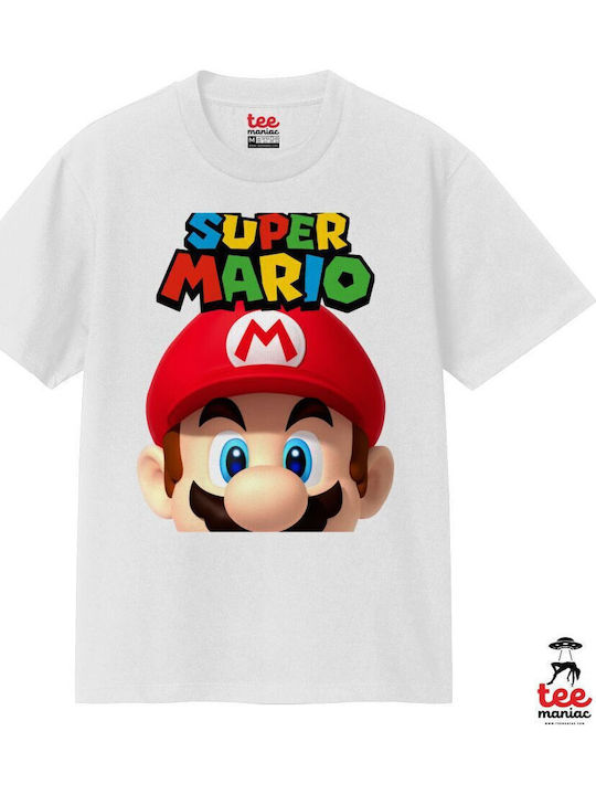Super Mario Κλασικό T-shirt Διπλής Ραφής Χωρίς Πλευρικές Ραφές Λευκο 100% Βαμβάκι Vegan & Oeko-tex Πιστοποιημένο Super Mario Κλασικό T-shirt Διπλής Ραφής Χωρίς Πλευρικές Ραφές Λευκο 100% Βαμβάκι Vegan & Oeko-tex Πιστοποιημένο