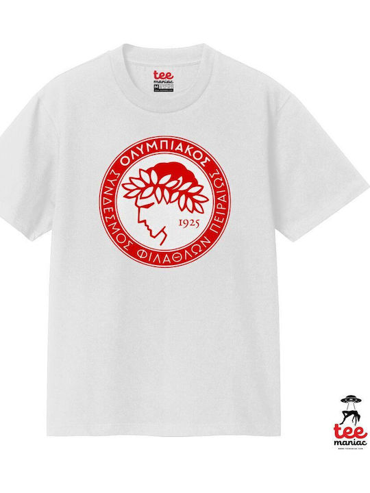 Ολυμπιακός Κλασικό T-shirt Διπλής Ραφής Χωρίς Πλευρικές Ραφές Λευκο 100% Βαμβάκι Vegan & Oeko-tex Πιστοποιημένο Ολυμπιακός Κλασικό T-shirt Διπλής Ραφής Χωρίς Πλευρικές Ραφές Λευκο 100% Βαμβάκι Vegan & Oeko-tex Πιστοποιημένο