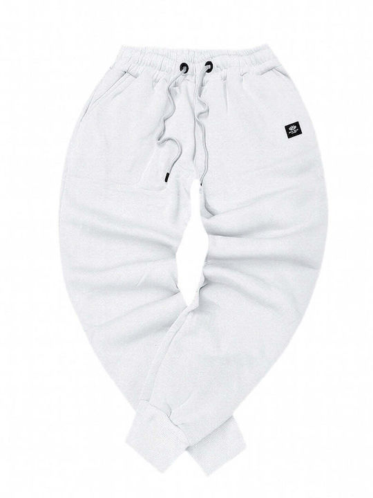 Pantaloni de trening cu Elastic White
