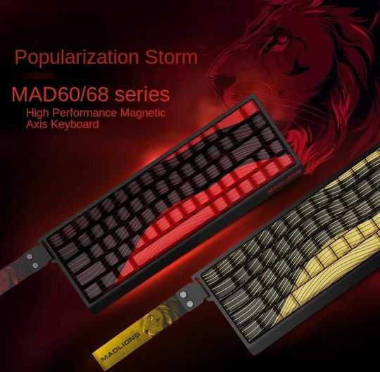 Madlions Mad 68 He Flagship V2 Gaming Μηχανικό Πληκτρολόγιο με Magnetic διακόπτες και RGB φωτισμό (Αγγλικό US) Λευκό